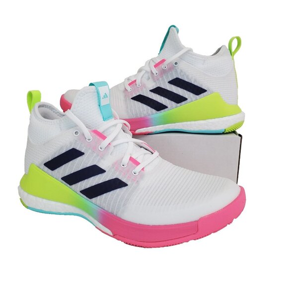 adidas Shoes - Adidas Womens Crazyflight Mid Volleyball Shoes White Pink HP3337 Size 8 New